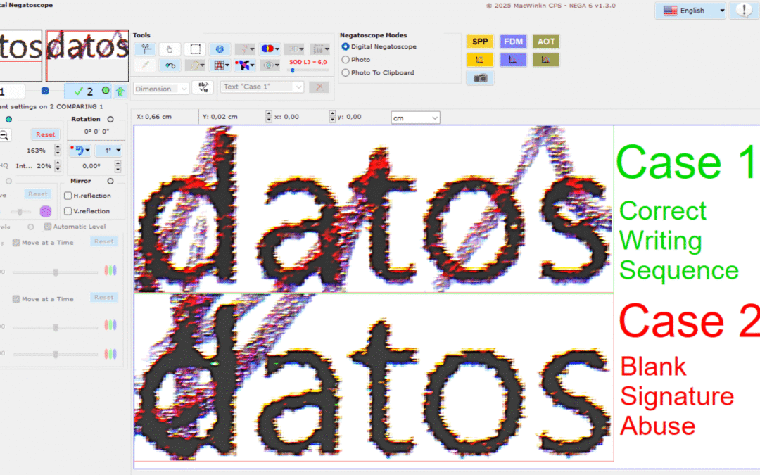 Blank signature abuse analysis with NEGA software